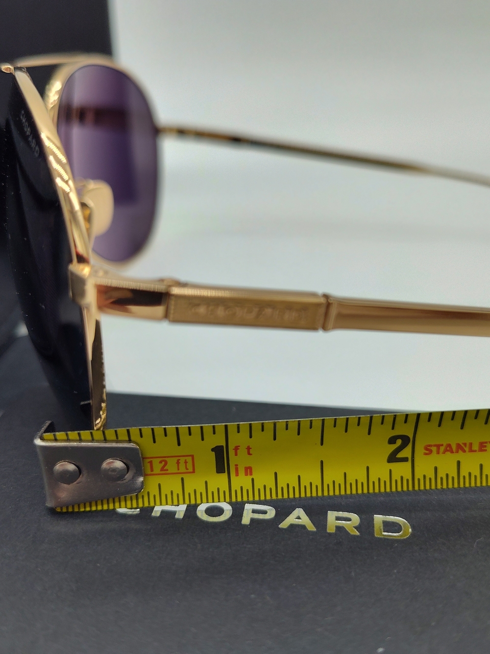 CHOPARD SCHD57M 300Z Titanium Gold Polarized Aviator Sunglasses 64mm Japan NIP - Picture 9 of 12